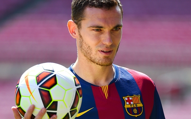 FC Barcelona Unveil New Signing Thomas Vermaelen...BARCELONA, SPAIN - AUGUST 10: Thomas Vermaelen poses as he is unveiled as a new player for FC Barcelona at the Camp Nou stadium on August 10, 2014 in Barcelona, Spain. (Photo by David Ramos/Getty Images)